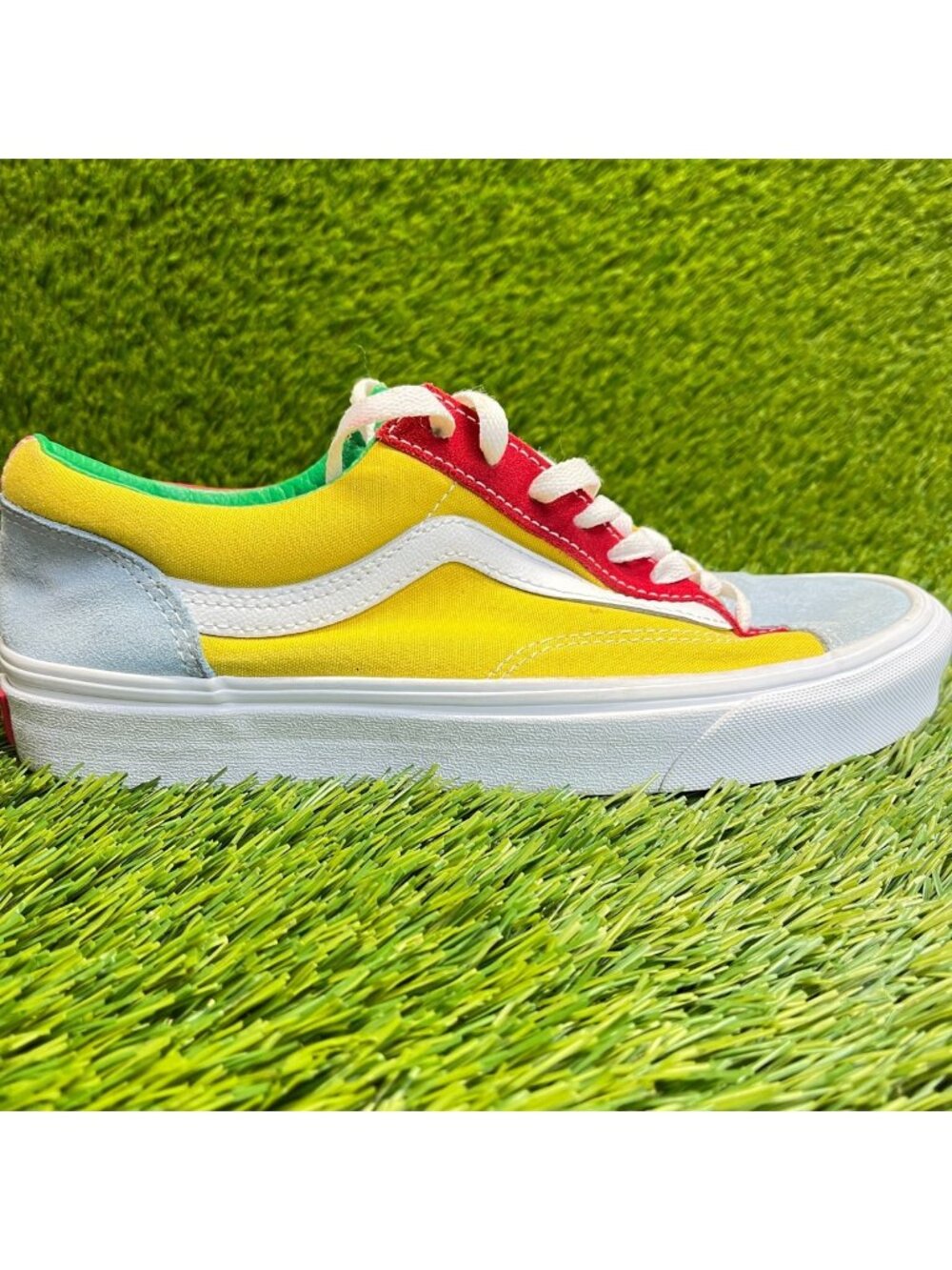 Vans Style 36 Womens Size 8.5 Blue Yellow Red Athletic Skate Shoes Sneakers